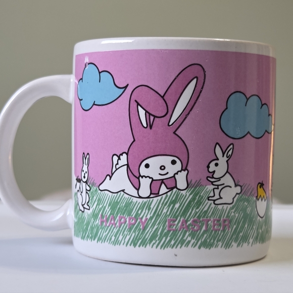 VTG My Melody "Happy Easter" Mug Rare Korea Sanrio Licensing 1980s Retro Kawaii - Picture 5 of 13